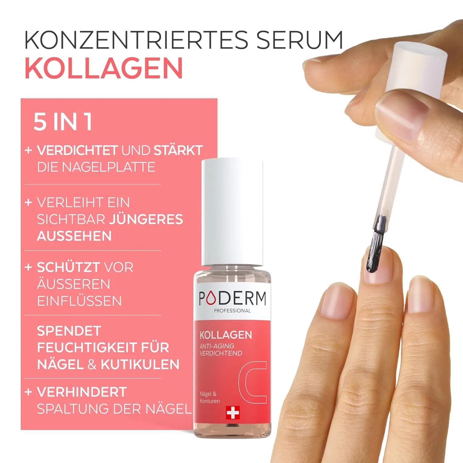 Сыворотка Poderm 5 в 1 Nail Booster с коллагеном, 6 мл Poderm — фото 2