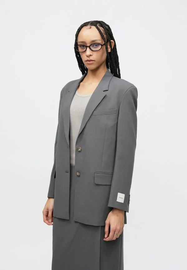 Костюмная юбка миди, юбка-карандаш Calvin Klein, Endless Gray — фото 4