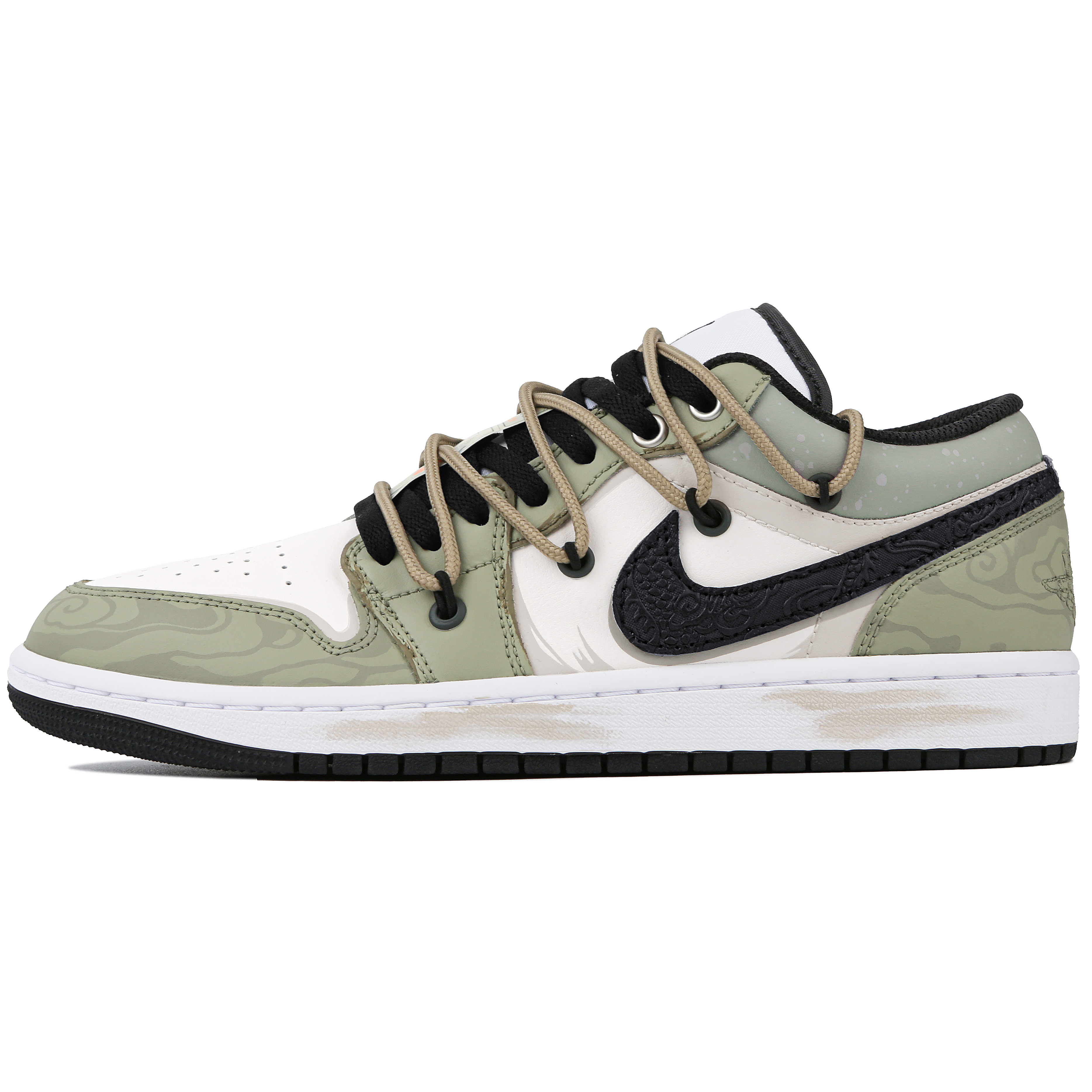 

Кроссовки Air Jordan 1 Vintage Basketball Shoes Men Low-top Green, зеленый