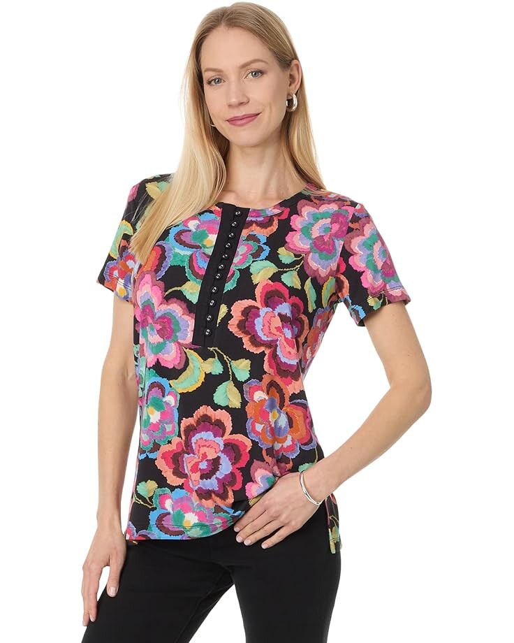

Футболка Johnny Was The Janie Favorite Short Sleeve Henley Tee, цвет Calanthe