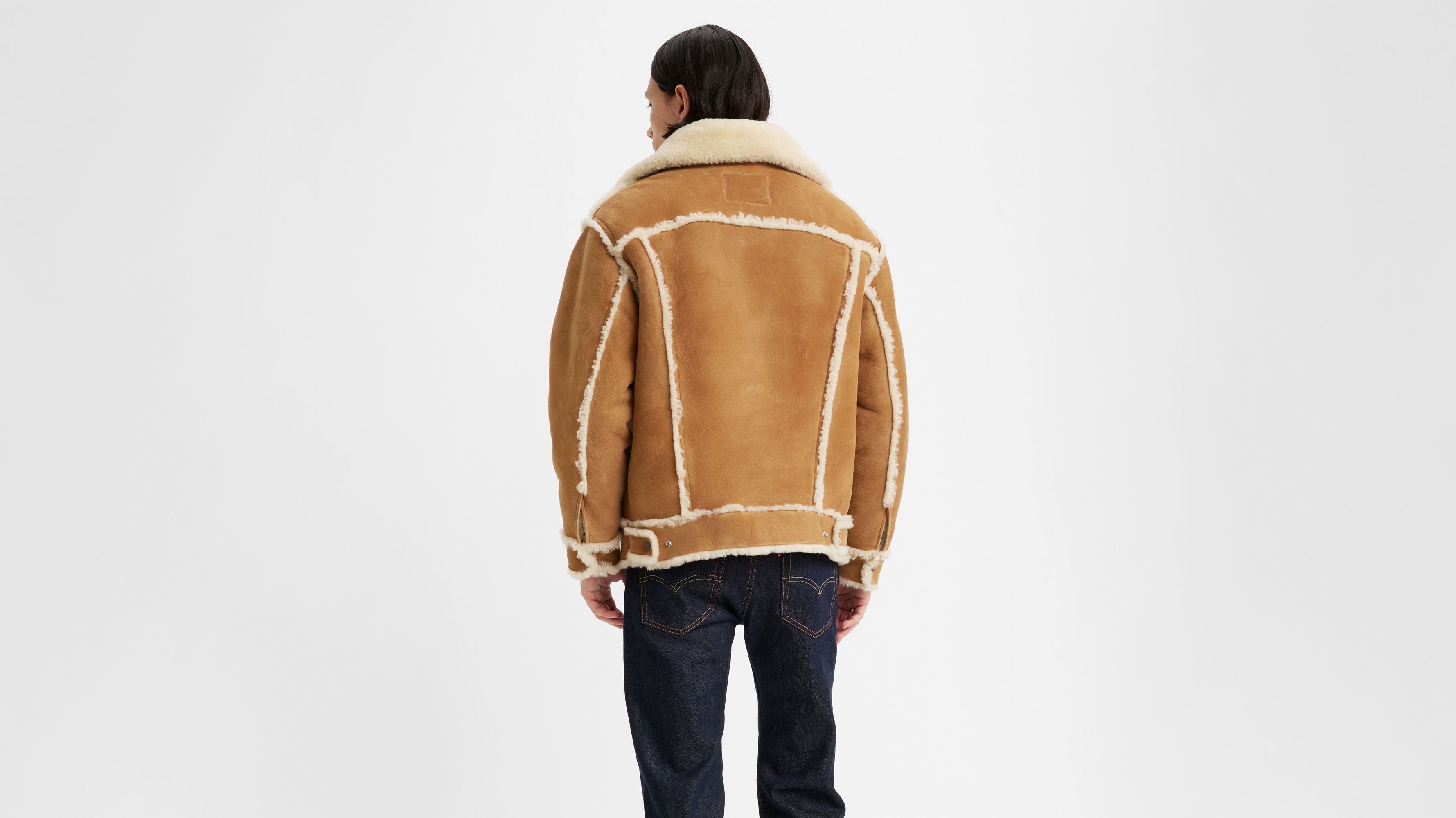 

Куртка дальнобойщика из овчины Levi's, цвет Brown Worn In - Brown -