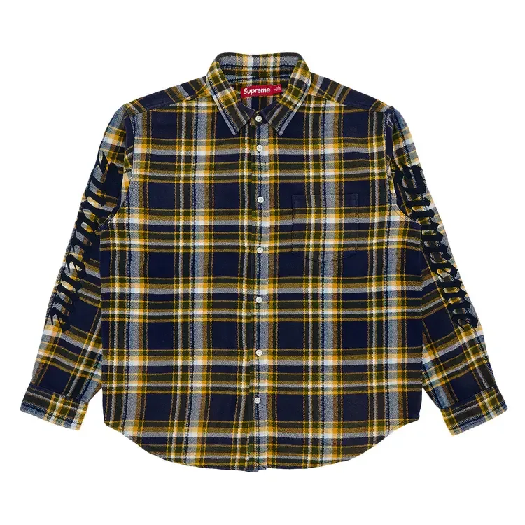 Рубашка Supreme Old English Plaid Flannel Shirt 'Navy'