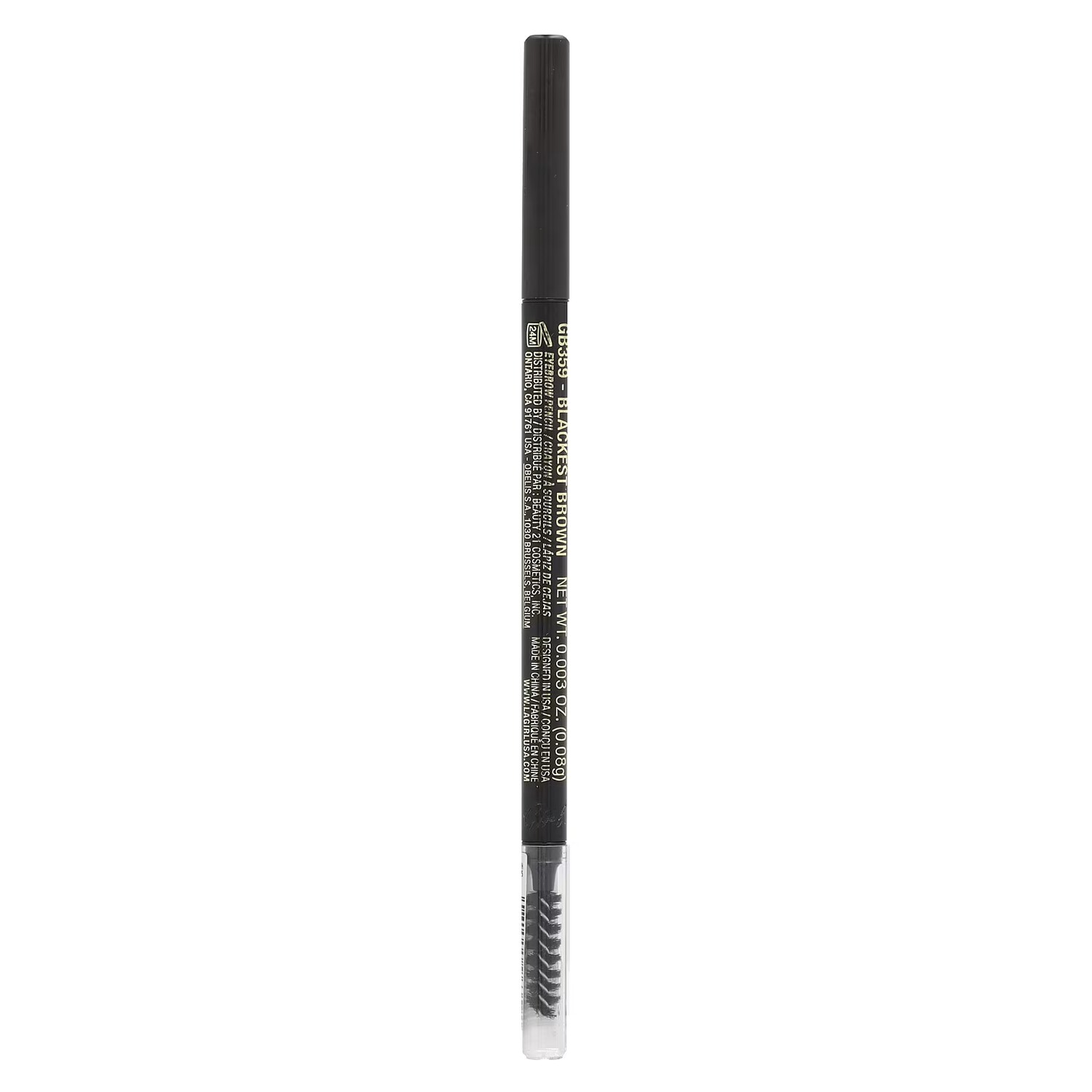 Карандаш для бровей LA Girl Shady Slim GB359 Blackest Brown, 0,003 унции (0,08 г) L.A. Girl — фото 3