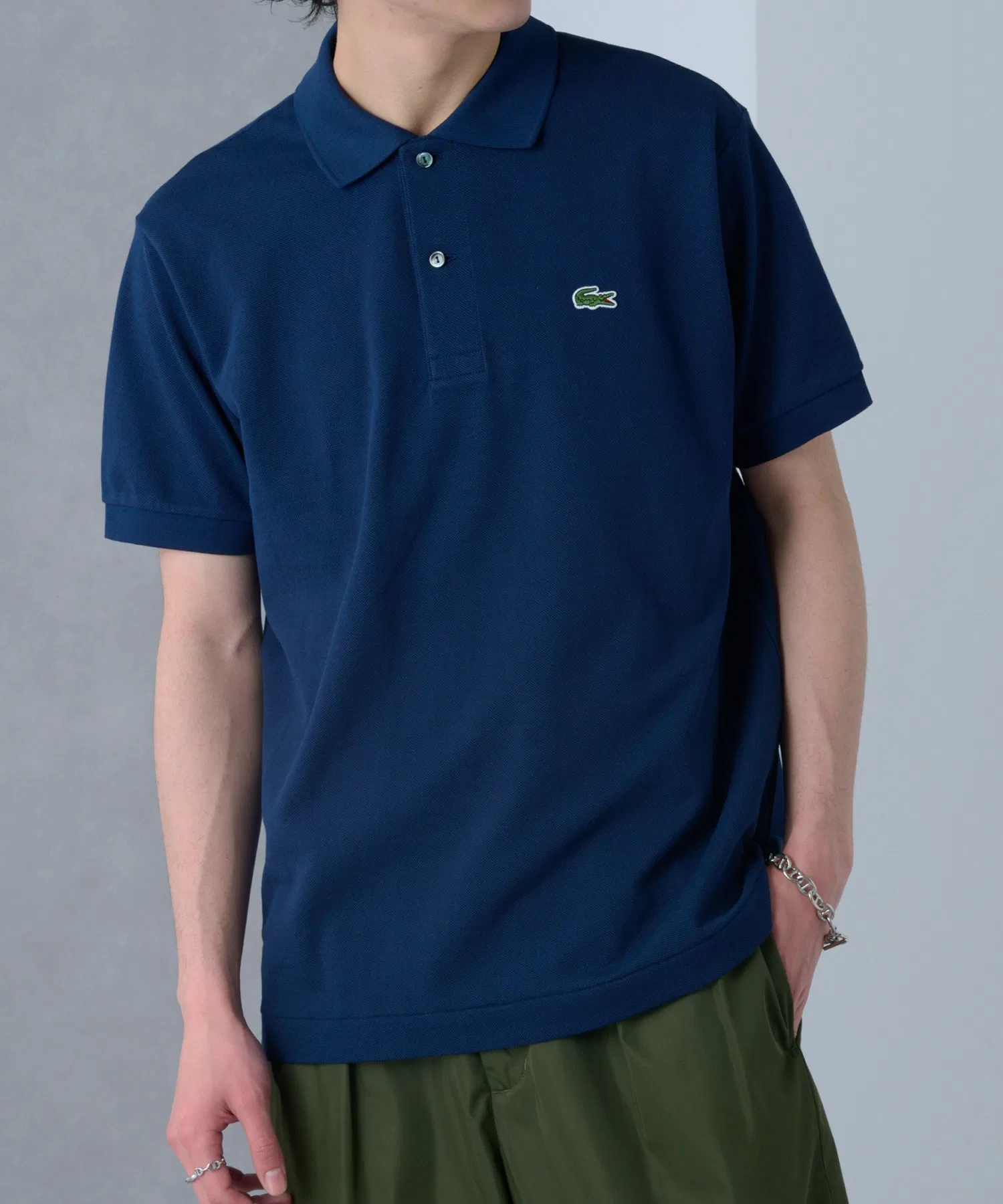 Поло Lacoste L1212, классический крой, однотонный