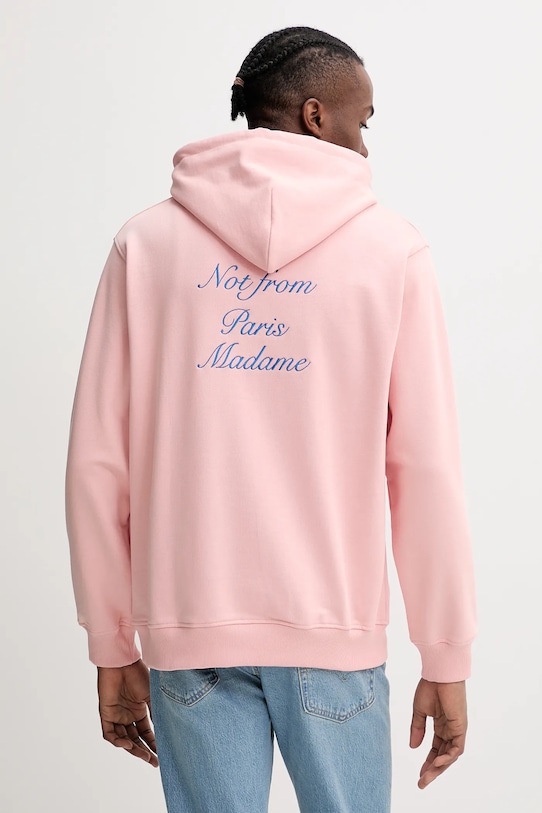 

Хлопковая толстовка Le Hoodie с надписью курсивом Drôle De Monsieur, розовый