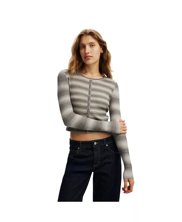 

Женский кардиган Everfine из ребристой пряжи COTTON ON, серый