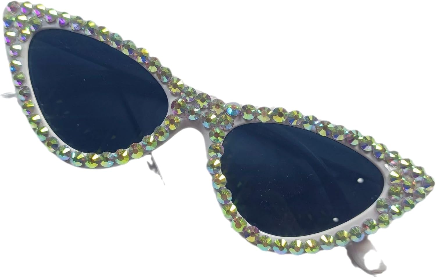 

Солнцезащитные очки Melrose со стразами, дизайнерские очки с защитой от УФ-излучения UV400, роскошные солнцезащитные очки с кристаллами, блестящие очки с бриллиантами, White