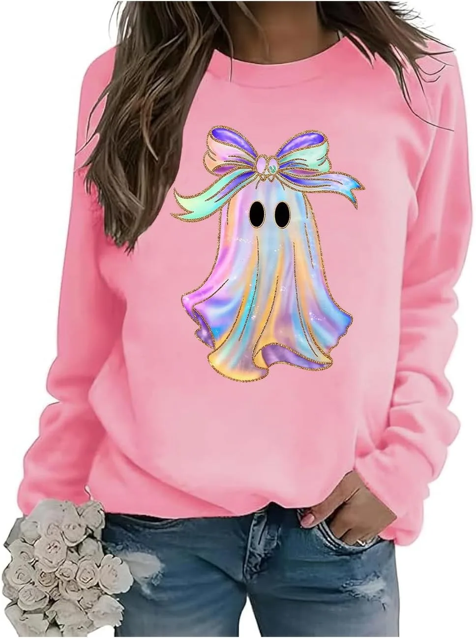 

Свитшот Halloween Spooky с иризацией и принтом Ghost Pumpkin Exosea