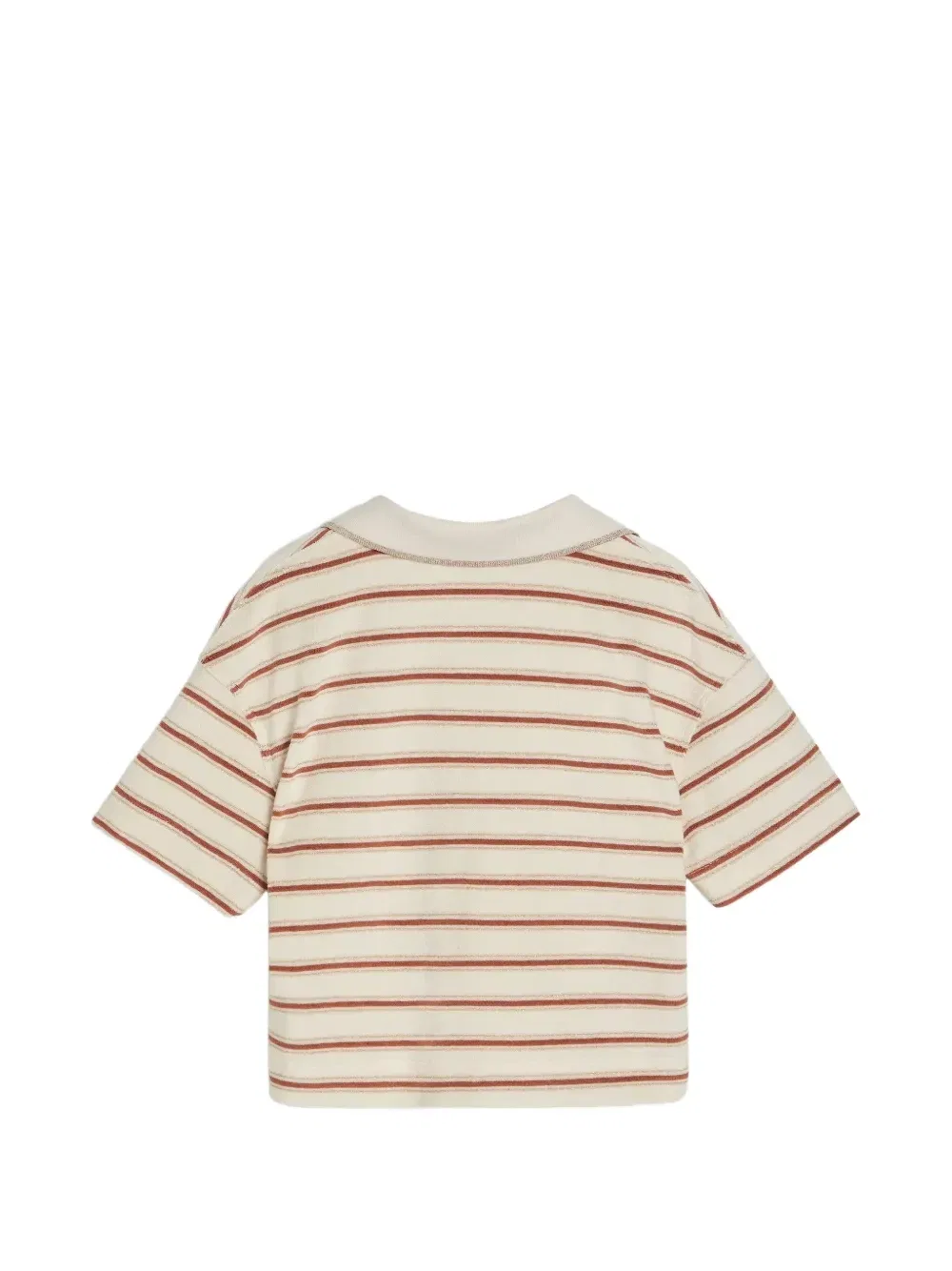 Рубашка поло из джерси с логотипом Brunello Cucinelli Kids, бежевый — фото 2