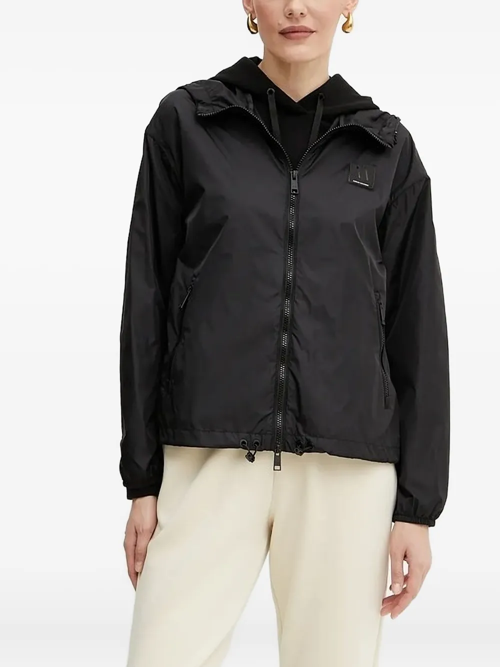 

Куртка с капюшоном и логотипом Armani Exchange, черный