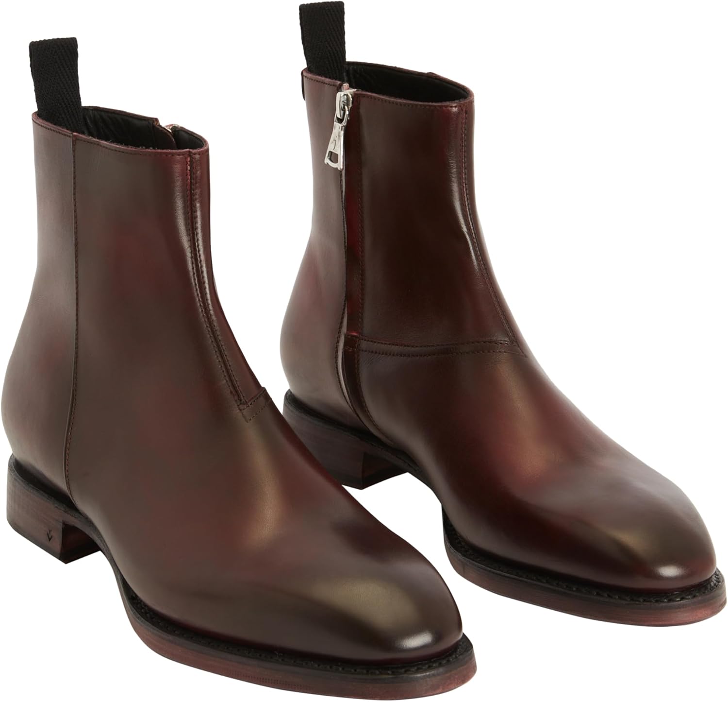 Мужские ботинки John Varvatos Regent с молнией, средней высоты, бордовый — фото 2