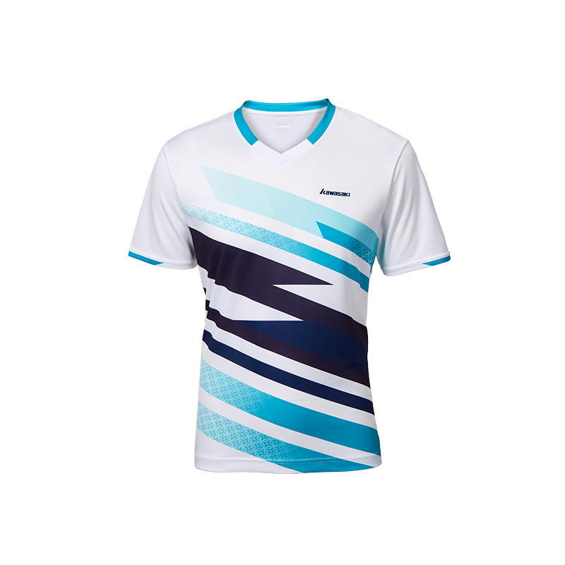 

Футболка мужская с втачным рукавом двухцветная Kawasaki синий/белый, темный ирисово-синий