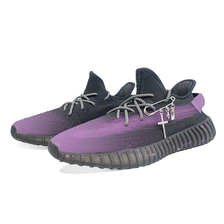 Кроссовки adidas originals Yeezy Boost 350 V2 Lifestyle Shoes Unisex Low-top Black/Purple, фиолетовый — фото 4