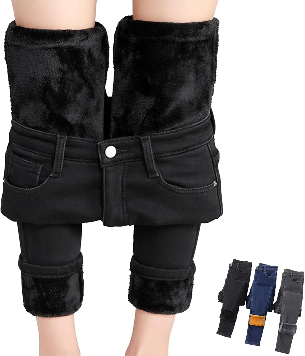 

Женские джинсы с флисовой подкладкой, утепленные, скинни GHTRHSB