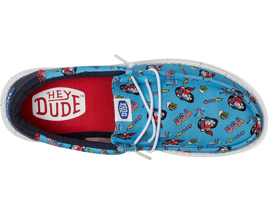 Кроссовки Hey Dude Wally Americana Party, цвет Vista Blue/Multi — фото 2