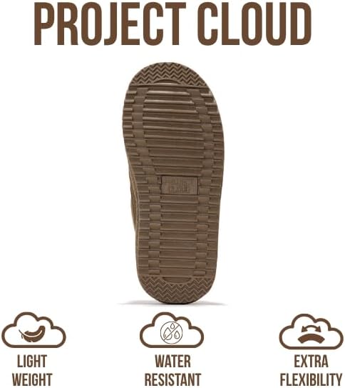 Детские ботинки Project Cloud из 100% натуральной кожи - легкие ботинки на меховой подкладке для девочек и мальчиков с стелькой из пенной памяти - нескользящая зимняя обувь для детей (Nevada), Taupe Suede — фото 4