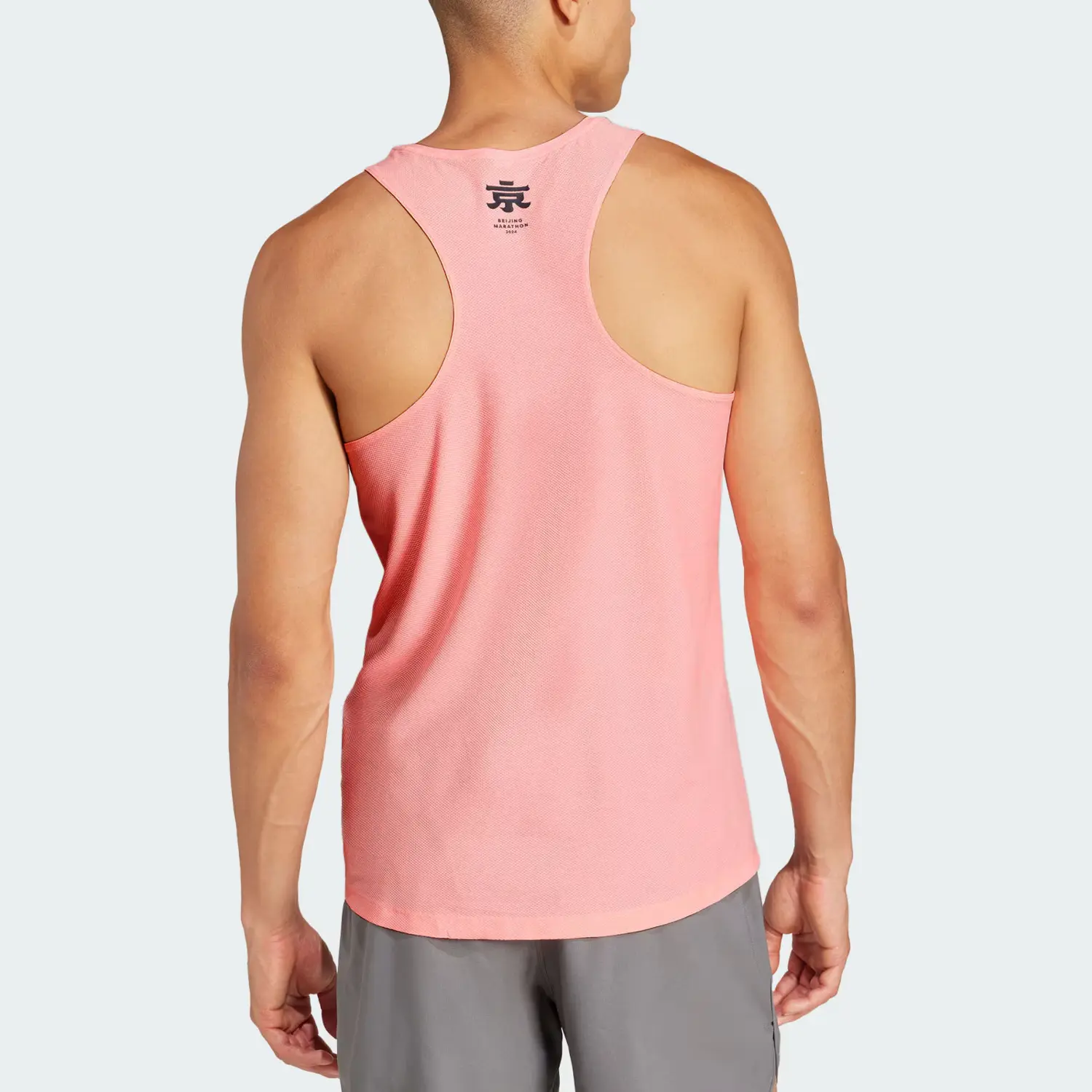 Футболка майка мужская розовая/серебристо-серая Adidas — фото 4