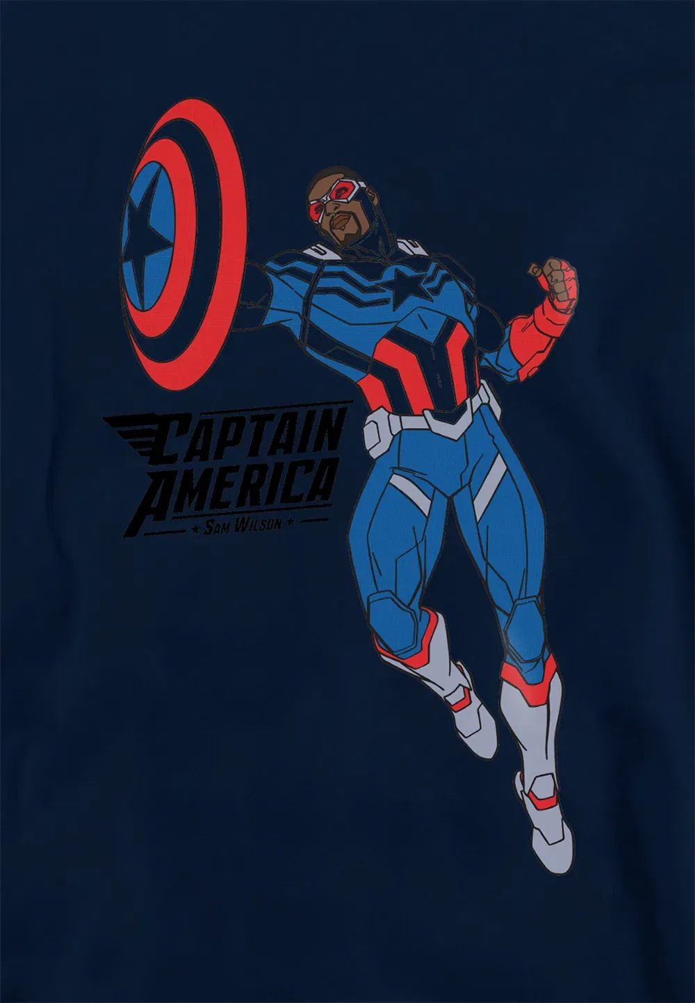 Детский худи Marvel Captain America Sam Wilson, темно-синий, темно-синий — фото 2