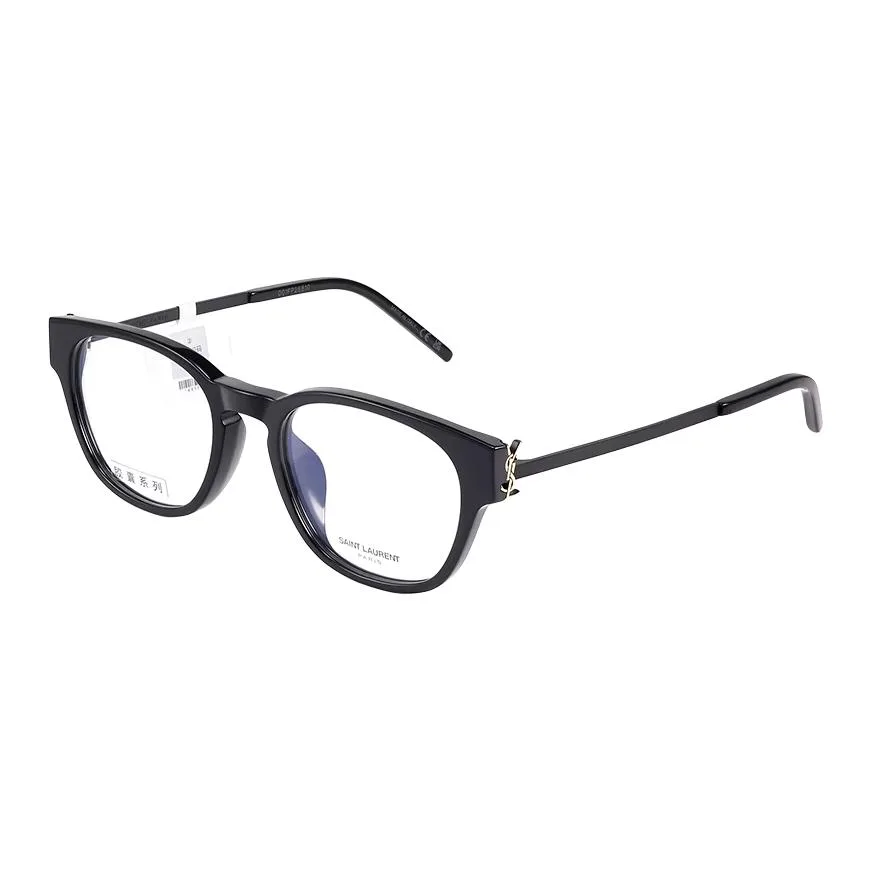 SAINT LAURENT Plate Frame Round Prescription Glasses Unisex Black
