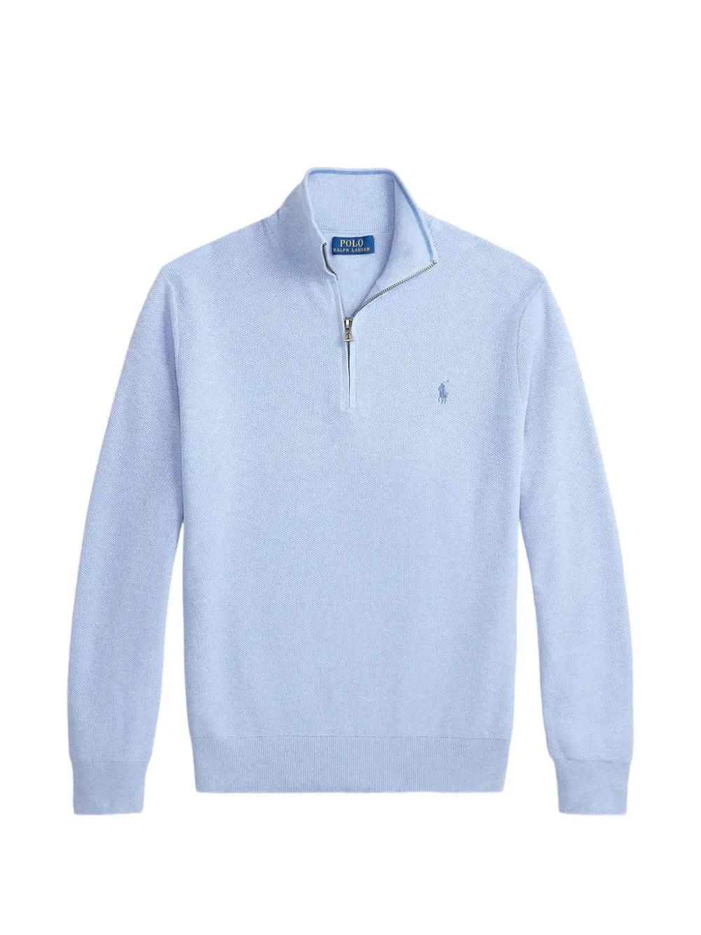 Вязаный свитер с застежкой-молнией на четверть длины Polo Ralph Lauren, синий