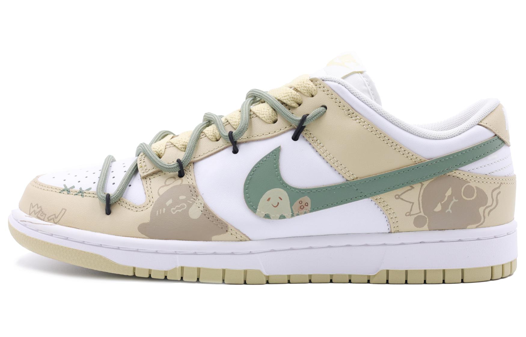 

Кроссовки Nike Dunk Skateboarding Shoes Men Low-top Green White, хаки