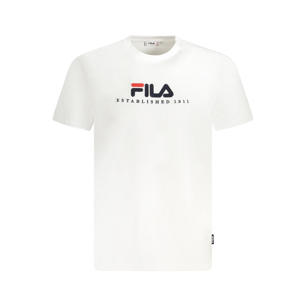 

Белая хлопковая футболка унисекс Fila