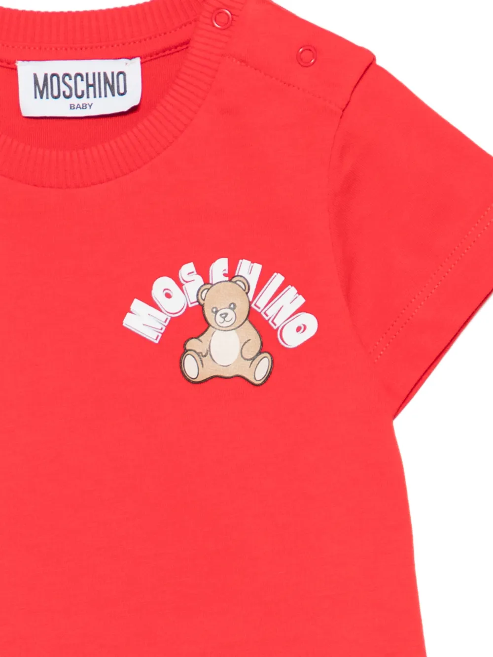 Футболка с принтом логотипа Moschino Kids, красный — фото 3