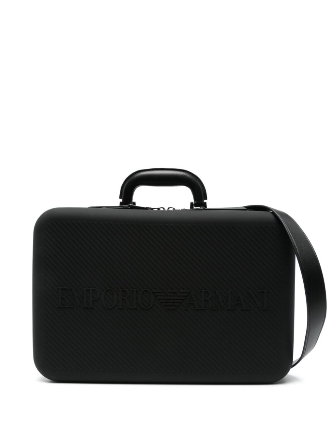 

Emporio Armani портфель с тисненым логотипом, черный