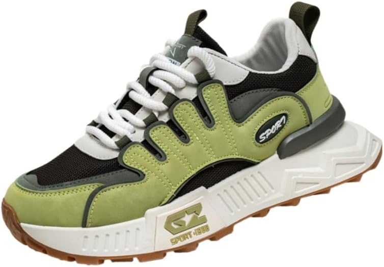 

Мужские спортивные кроссовки - сетка дышащая, удобная и легкая, с повседневной шнуровкой, подходят для ежедневной носки на улице Fusecottc, зеленый