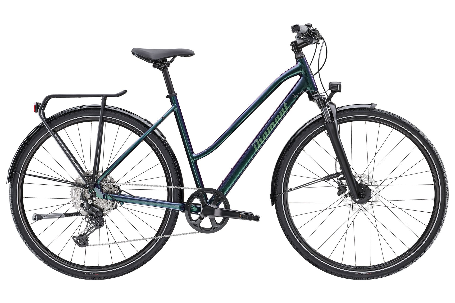 

Трекинговый велосипед Diamant Elan deluxe (cues) - 28 дюймов - trapez, grün | mangan metallic