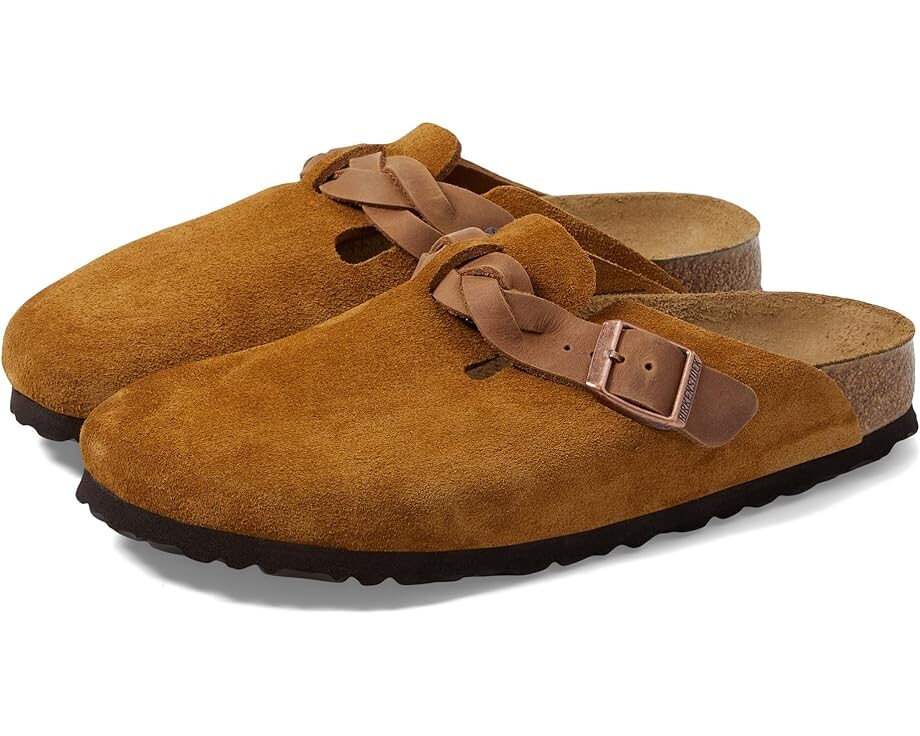 

Сабо Birkenstock Boston Braid - Suede, цвет Mink