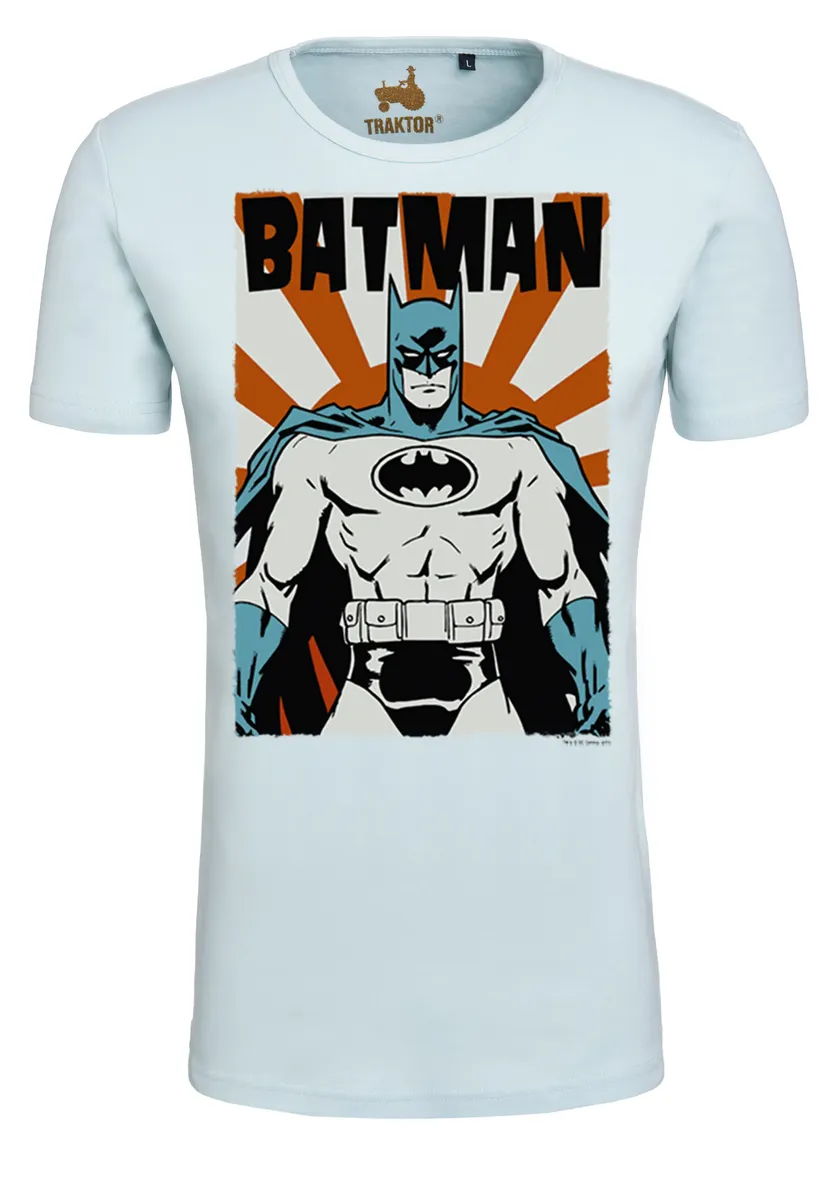 

Футболка Logoshirt "Batman - Poster", с модным принтом супергероя, голубой