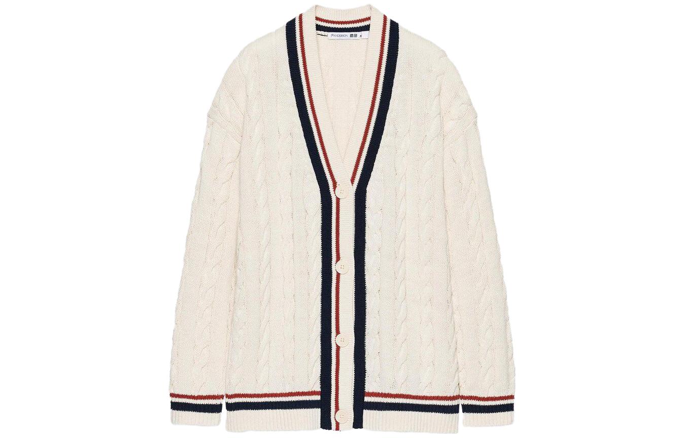 

UNIQLO JW Anderson SS23 Вязаный свитер женский цвет слоновая кость