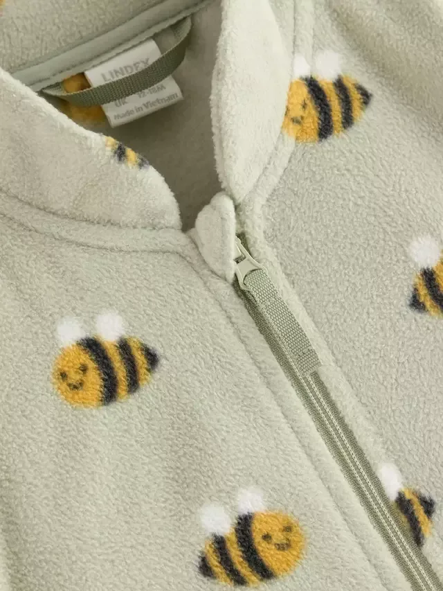 Флисовая куртка Baby Bee, зеленая Lindex — фото 3