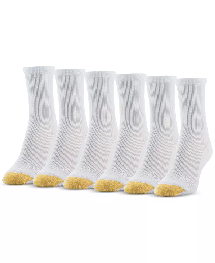 

Женские носки Refined Rib Perfect Fit, 6 пар Gold Toe, белый