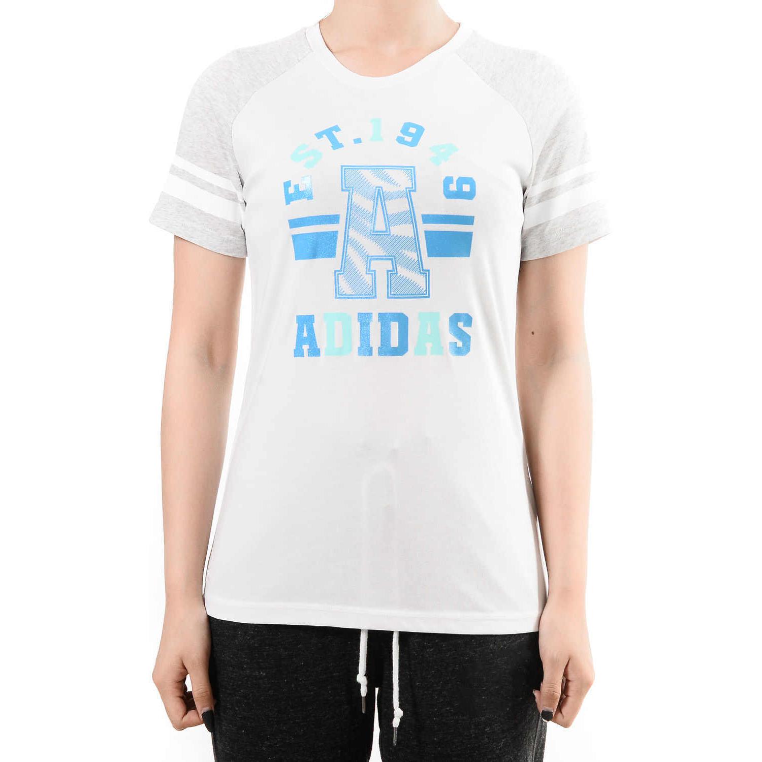 Adidas Футболка Women's White Crew Neck Moderate Others