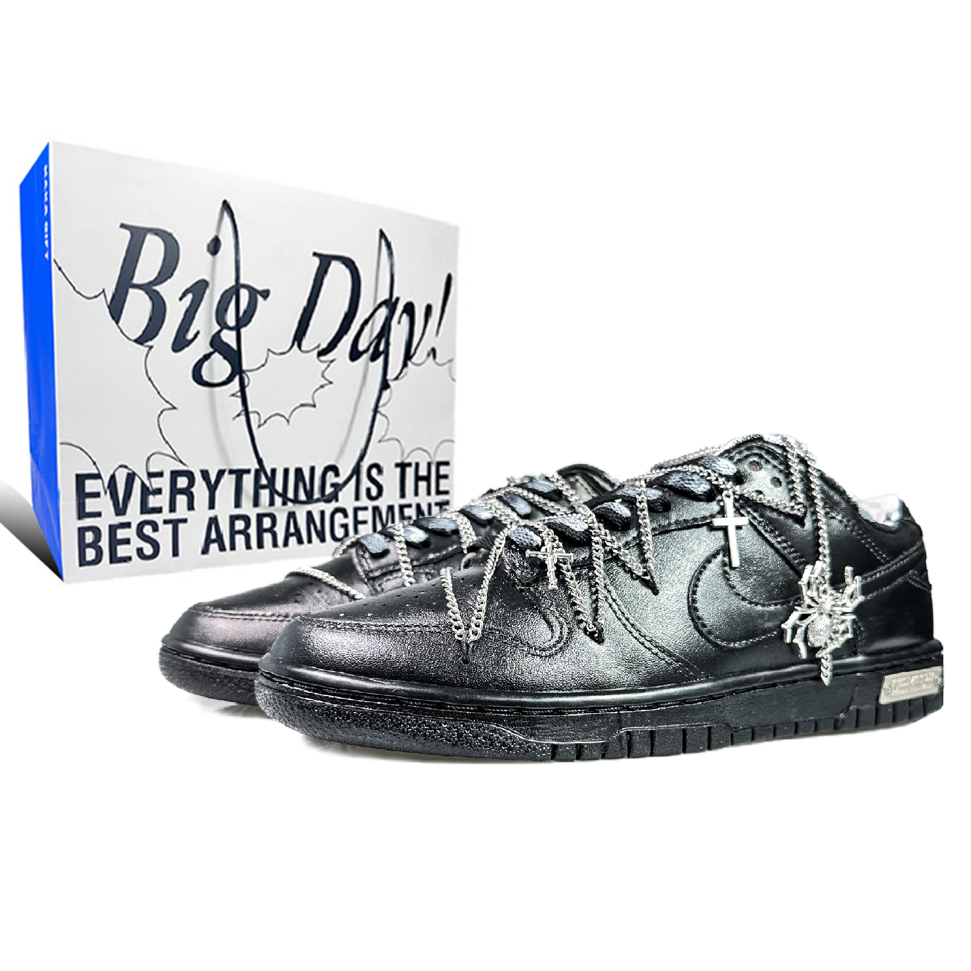 

Nike Кроссовки для скейтбординга Dunk Low Top, мужские, черные
