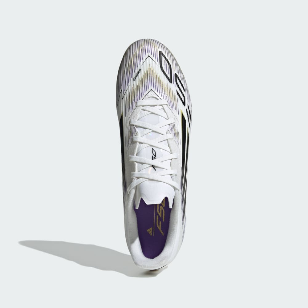 Бутсы Adidas F50 League Firm/Multi-Ground Cleats, цвет Cloud White/Core Black/Gold Metallic — фото 3