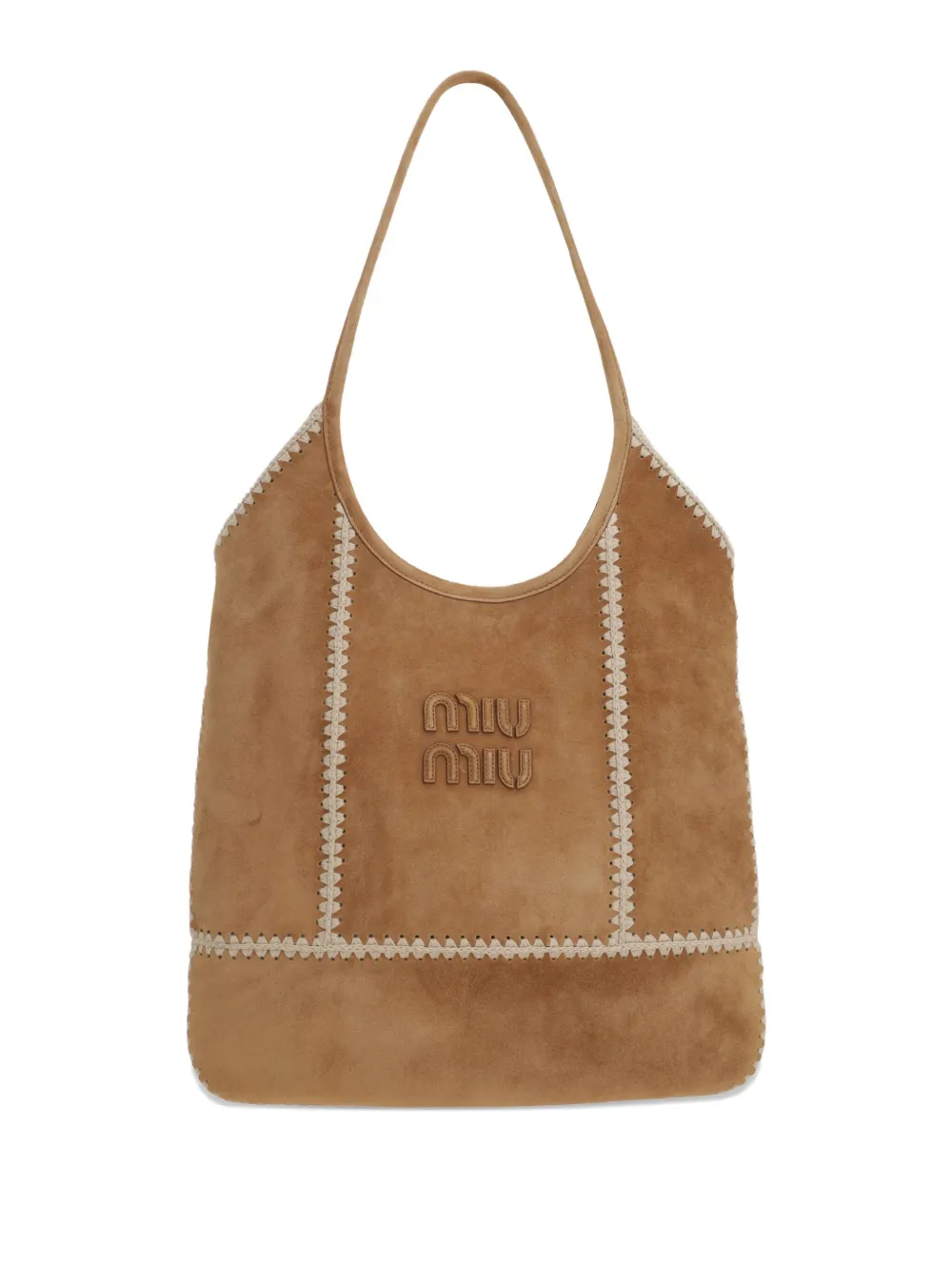 

Сумка на плечо в технике кроше MIU MIU, коричневый