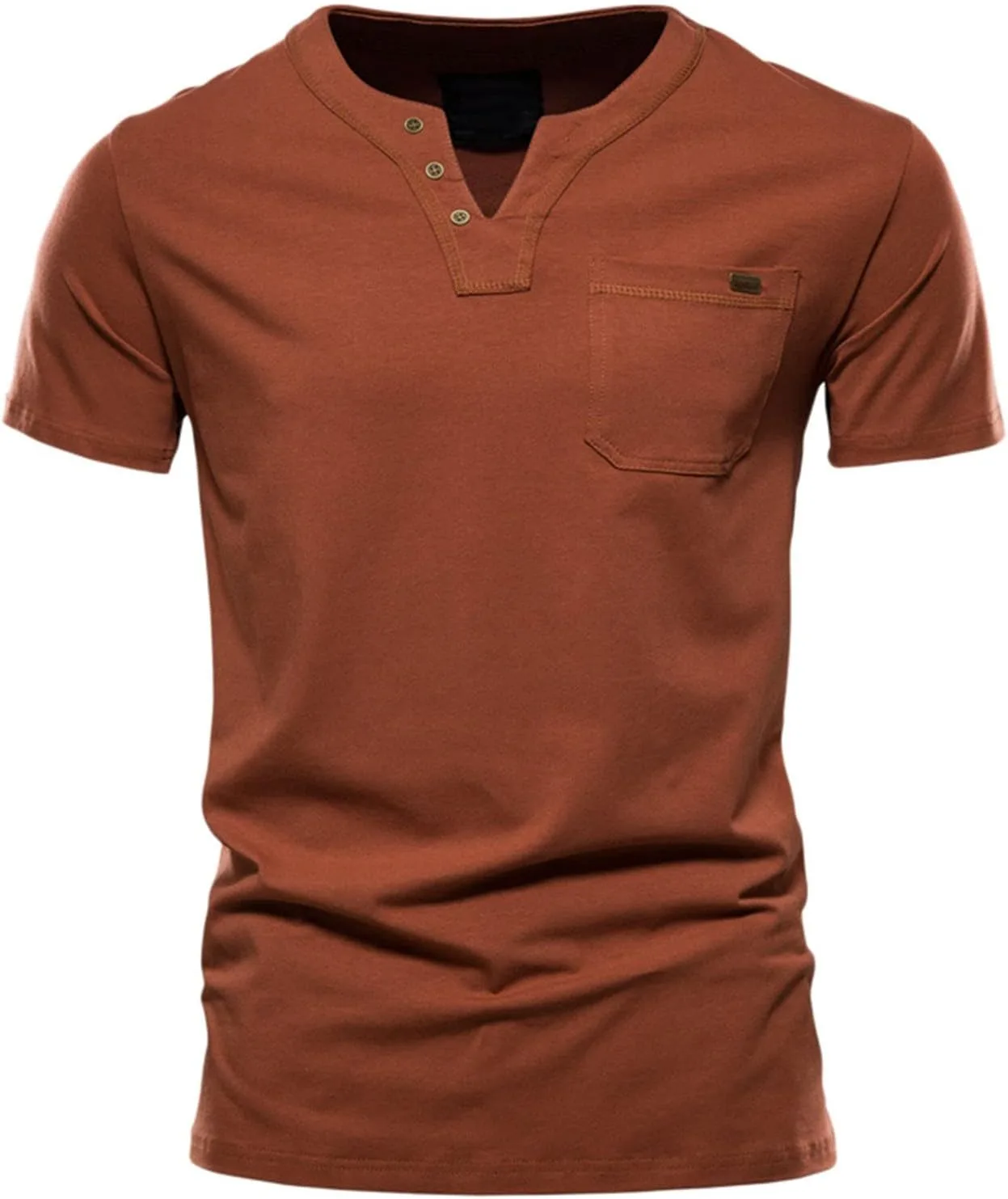 

Мужская летняя футболка V-образного выреза Henley с коротким рукавом Quick Dry xoxingysm