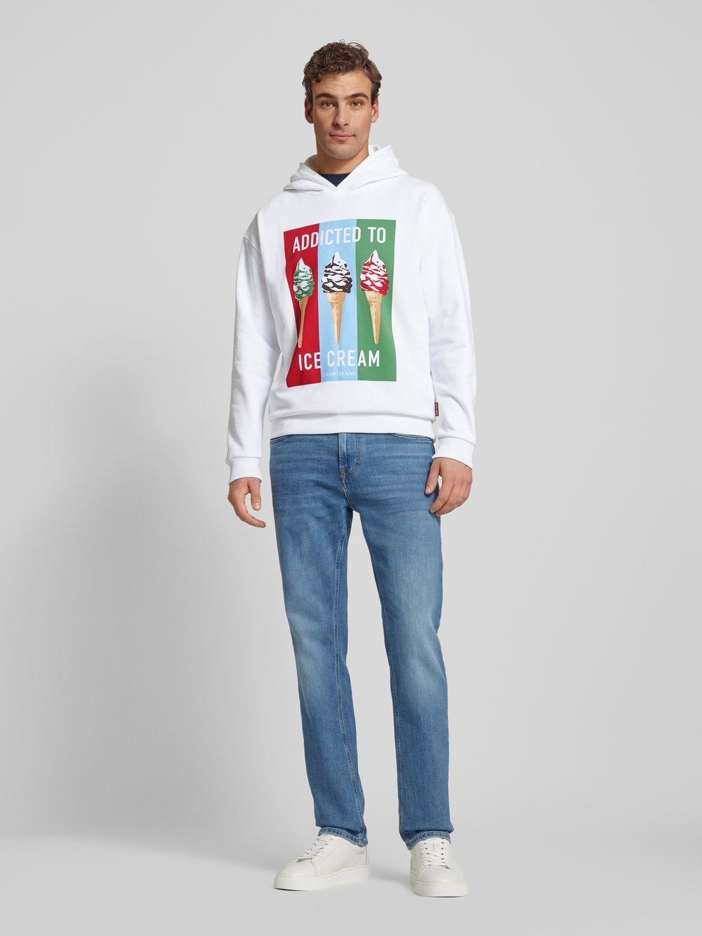 

Толстовка с капюшоном с принтом, модель «Эрол» JOOP! Jeans, белый