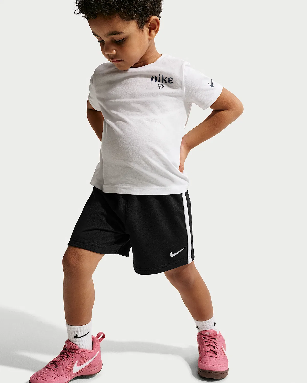 Детские шорты из французского футера Nike Sportswear Goal Mode, Black — фото 4