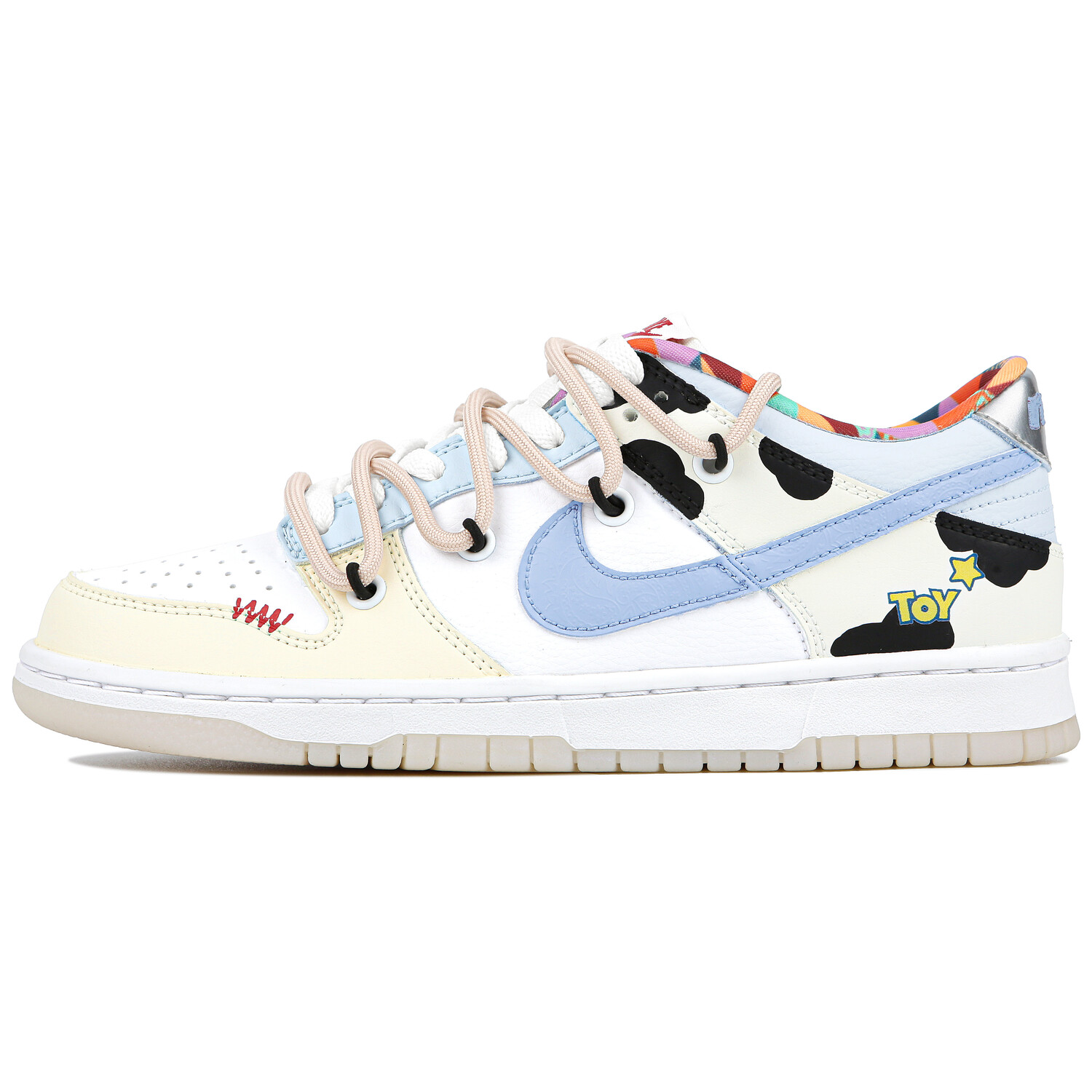 

Кроссовки Nike Dunk Skateboarding Shoes Women's Low-top White/blue, желтый/белый/синий