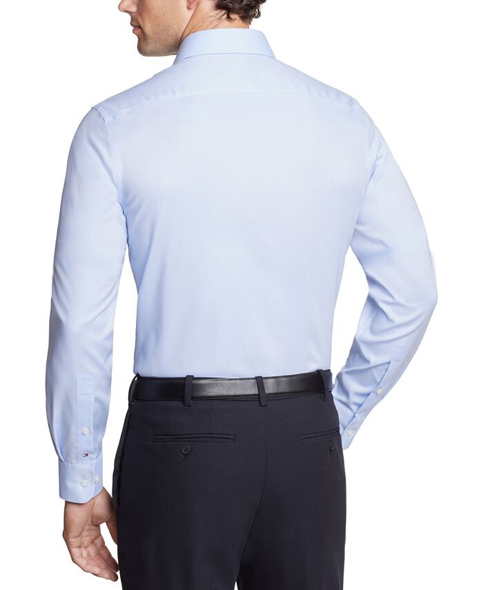 Мужская эластичная классическая рубашка TH Flex Essentials, устойчивая к морщинам Tommy Hilfiger, синий — фото 2