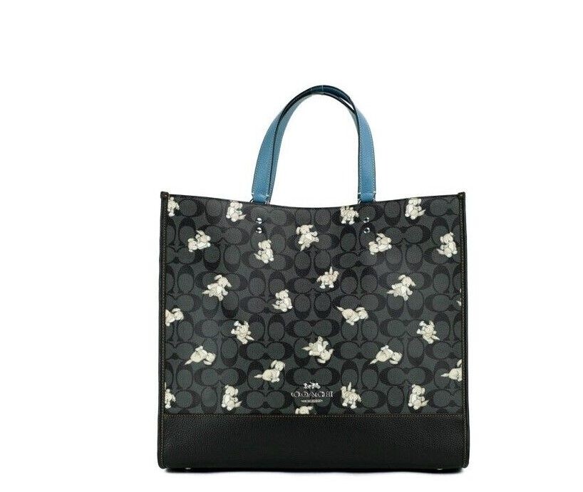 

Сумка-тоут из графитового холста Dempsey 40 Large Dog Print Coach