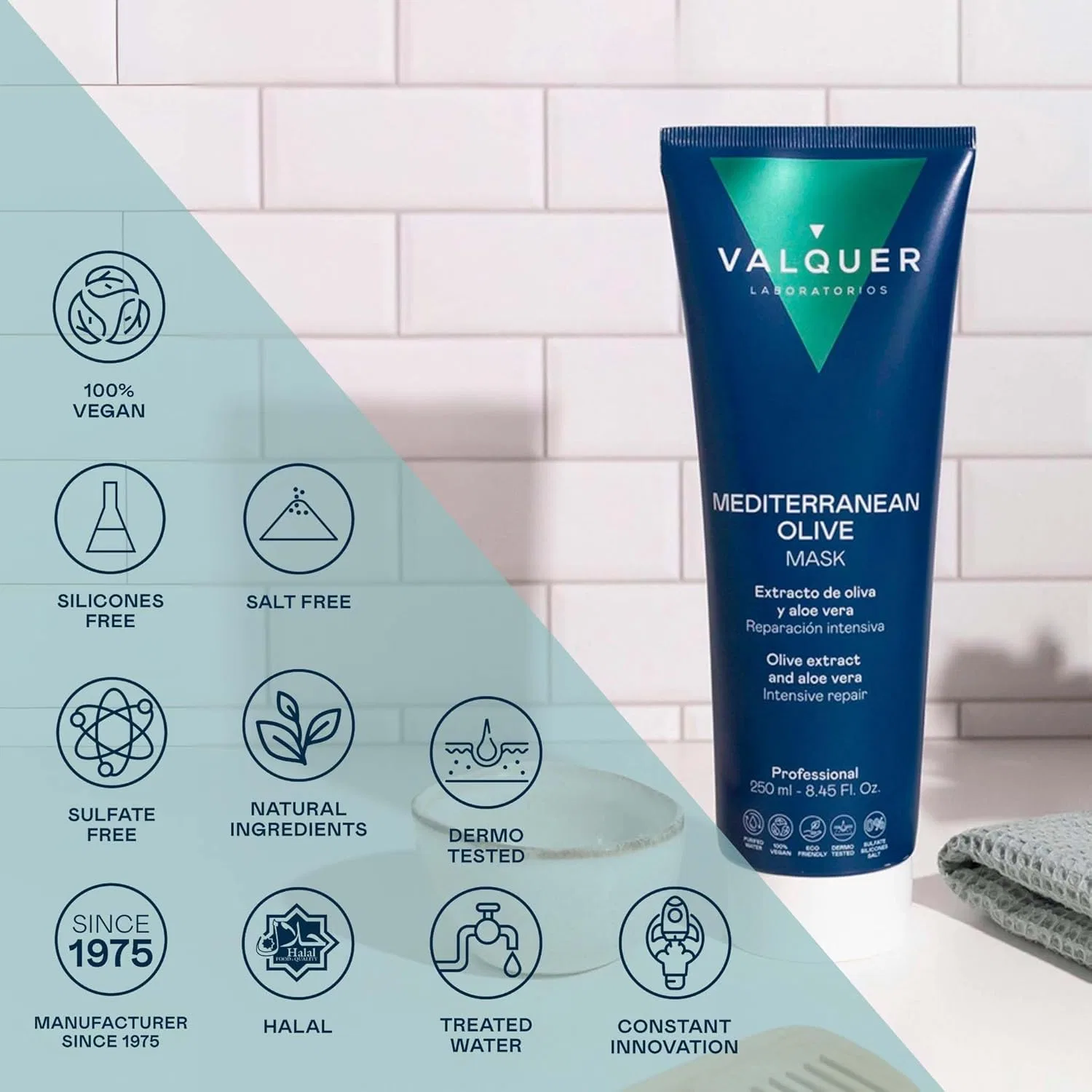 Интенсивная восстанавливающая маска для волос с оливой «Intensive Olive Hair Repair Mask» от Válquer Valquer Laboratorios — фото 2