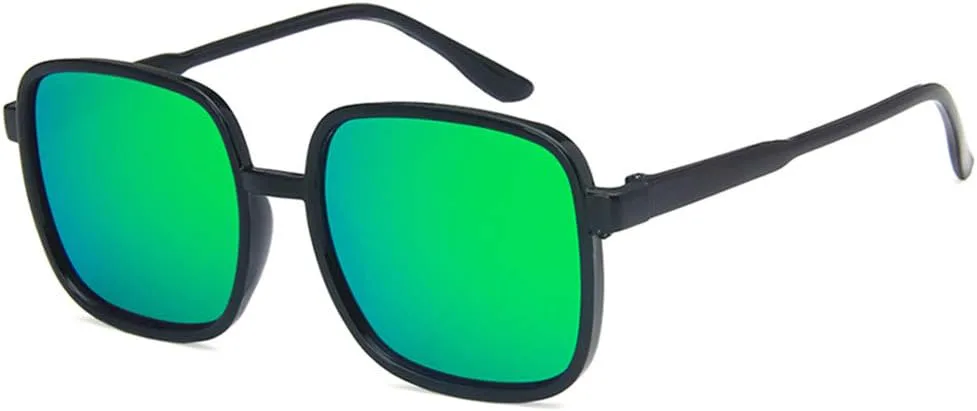 

Солнцезащитные очки Shiratori унисекс, модные, ярко-черные, серые, для отдыха, квадратные, неполяризованные, с защитой от УФ-излучения UV400, Bright Black Green