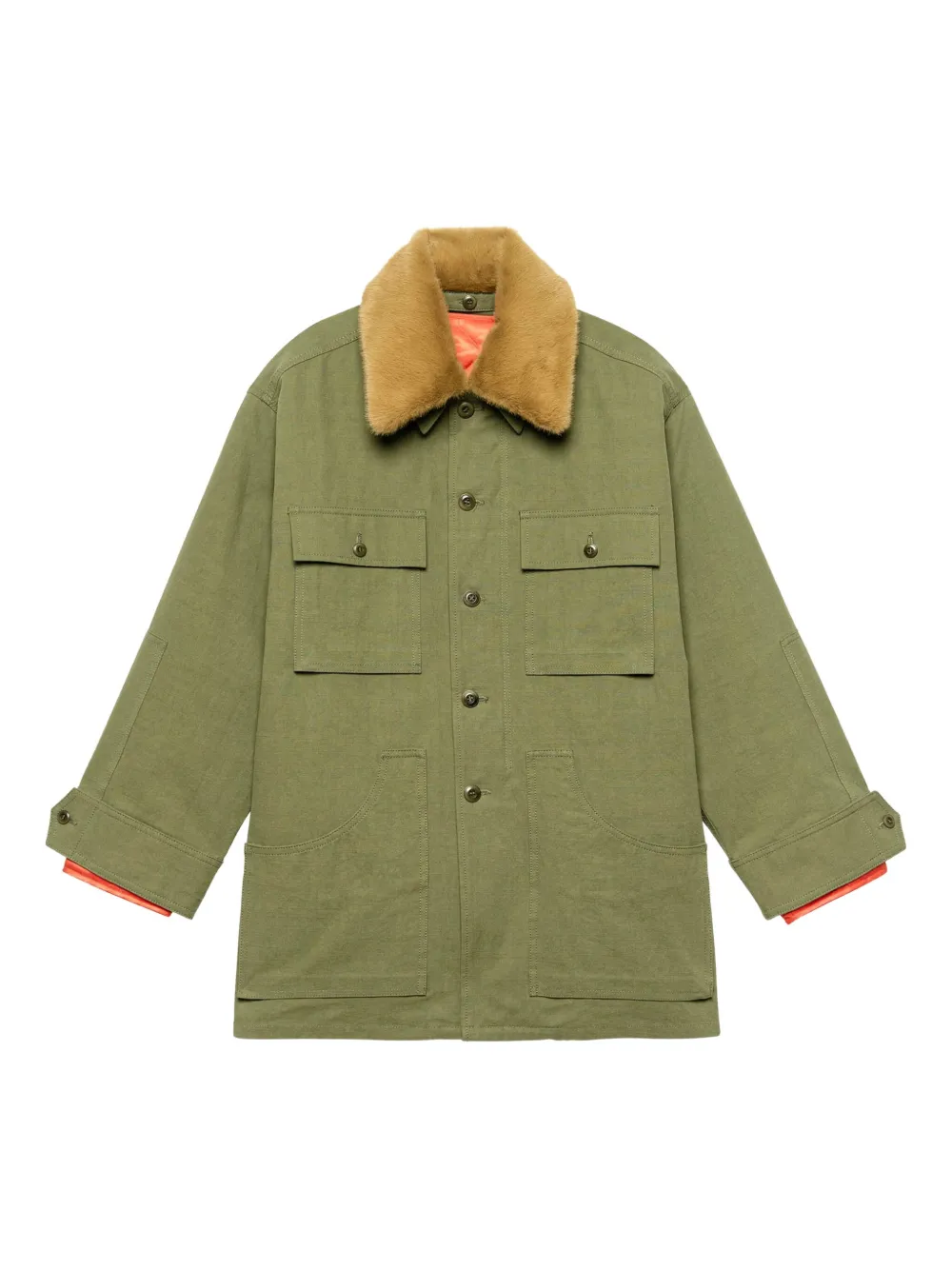 

Стеганное пальто в военном стиле The Great., зеленый