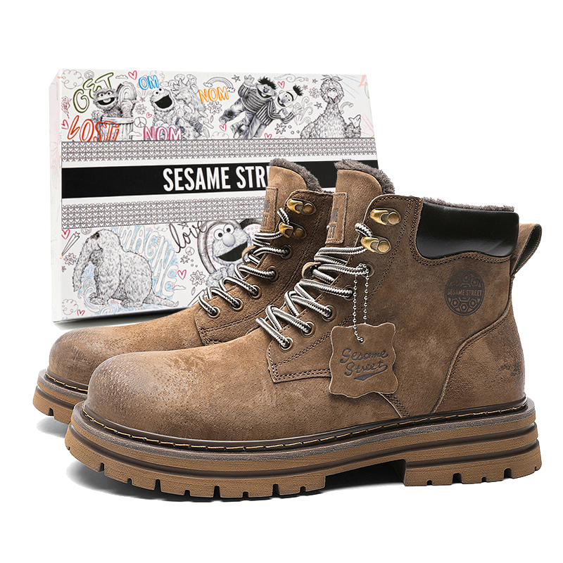 

Мартин Бут унисекс SESAME STREET, witheкрасный tea коричневый[short plush style]