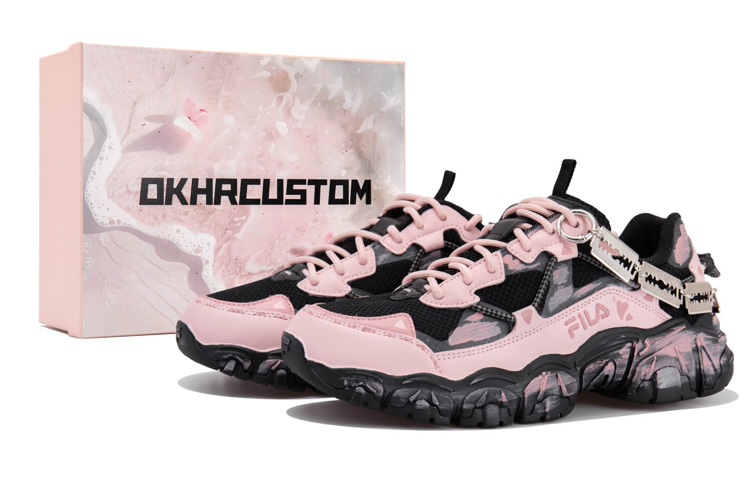 

Кроссовки FILA Cat Claw Lifestyle Shoes Unisex Low-top Black/Pink, черный/розовый